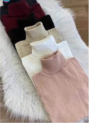 Blusa De Frio Cacharrel Feminina Gola Alta Tricot