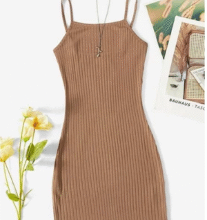 Vestido Canelado Adulto M e GG 36 ao 48