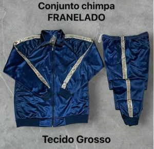 Conjunto masculino LVTN blusa e calça agasalho de tecido chimpa franelado para inverno com ziper