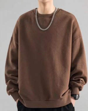Moletom Careca Masculina De Gola Redonda, Estilo Esportivo Casual