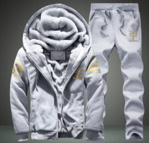 Engrossar Homens Agasalho Definir Inverno Jaqueta De Capuz De Lã + Calças Moletons Hoodies Masculinos Casaco Esportivo Terno